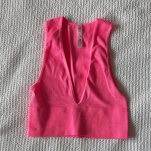 Urban Outfitters Pink Ribbed Crop Top